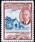 Saint Kitts e Nevis 1952 - serie Re Giorgio VI e vedute: 12 c