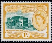 Saint Kitts and Nevis 1954 - set Queen Elisabeth II and views: 1 c