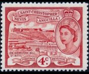 Saint Kitts and Nevis 1954 - set Queen Elisabeth II and views: 4 c