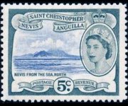 Saint Kitts e Nevis 1954 - serie Regina Elisabetta II e vedute: 5 c