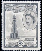Saint Kitts and Nevis 1954 - set Queen Elisabeth II and views: 8 c