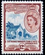 Saint Kitts e Nevis 1954 - serie Regina Elisabetta II e vedute: 12 c