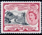 Saint Kitts e Nevis 1954 - serie Regina Elisabetta II e vedute: 24 c