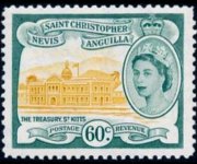 Saint Kitts e Nevis 1954 - serie Regina Elisabetta II e vedute: 60 c