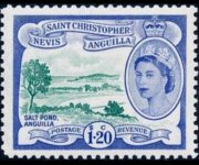 Saint Kitts e Nevis 1954 - serie Regina Elisabetta II e vedute: 1,20 $