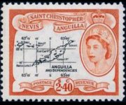 Saint Kitts e Nevis 1954 - serie Regina Elisabetta II e vedute: 2,40 $