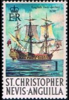 Saint Kitts and Nevis 1970 - set History of the isles: 1 c
