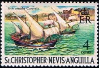 Saint Kitts e Nevis 1970 - serie Storia delle isole: 4 c