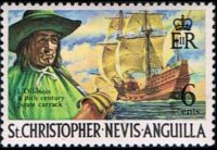 Saint Kitts e Nevis 1970 - serie Storia delle isole: 6 c
