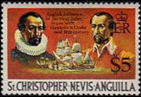 Saint Kitts e Nevis 1970 - serie Storia delle isole: 5 $