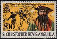 Saint Kitts e Nevis 1970 - serie Storia delle isole: 10 $