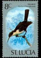 Saint Lucia 1976 - set Birds: 8 c