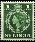 Saint Lucia 1953 - set Queen Elisabeth II and coat of arms: 1 c