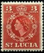 Saint Lucia 1953 - set Queen Elisabeth II and coat of arms: 3 c