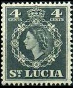 Saint Lucia 1953 - set Queen Elisabeth II and coat of arms: 4 c