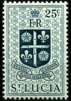 Saint Lucia 1953 - set Queen Elisabeth II and coat of arms: 25 c