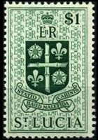 Saint Lucia 1953 - set Queen Elisabeth II and coat of arms: 1 $