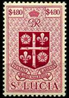 Saint Lucia 1953 - set Queen Elisabeth II and coat of arms: 2,50 $