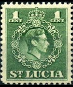 Saint Lucia 1949 - set King George VI and coat of arms: 1 c