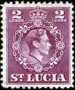 Saint Lucia 1949 - set King George VI and coat of arms: 2 c