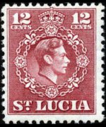 Saint Lucia 1949 - set King George VI and coat of arms: 12 c