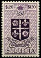 Saint Lucia 1949 - set King George VI and coat of arms: 1,20 $