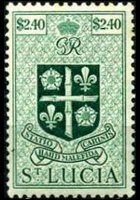 Saint Lucia 1949 - set King George VI and coat of arms: 2,40 $