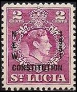 Saint Lucia 1949 - set King George VI and coat of arms: 2 c