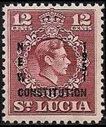 Saint Lucia 1949 - set King George VI and coat of arms: 12 c