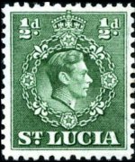 Saint Lucia 1938 - set King George VI and landscapes: ½ p