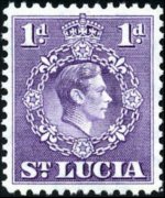 Saint Lucia 1938 - set King George VI and landscapes: 1 p