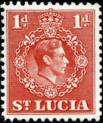 Saint Lucia 1938 - set King George VI and landscapes: 1 p