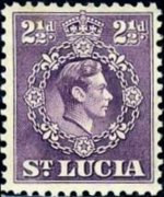 Saint Lucia 1938 - set King George VI and landscapes: 2½ p