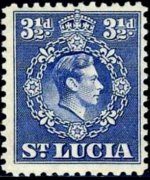 Saint Lucia 1938 - set King George VI and landscapes: 3½ p