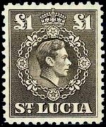 Saint Lucia 1938 - set King George VI and landscapes: 1 £