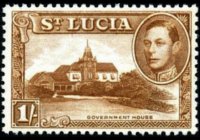 Saint Lucia 1938 - set King George VI and landscapes: 1 sh