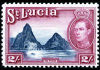 Saint Lucia 1938 - set King George VI and landscapes: 2 sh