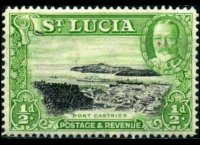 Saint Lucia 1936 - set King George V and landscapes: ½ p