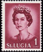 Saint Lucia 1964 - set Queen Elisabeth II and landscapes: 1 c