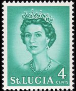 Saint Lucia 1964 - set Queen Elisabeth II and landscapes: 4 c