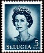 Saint Lucia 1964 - set Queen Elisabeth II and landscapes: 5 c