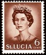 Saint Lucia 1964 - set Queen Elisabeth II and landscapes: 6 c