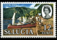 Saint Lucia 1964 - set Queen Elisabeth II and landscapes: 12 c