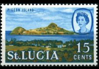 Saint Lucia 1964 - set Queen Elisabeth II and landscapes: 15 c