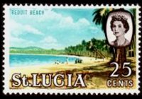 Saint Lucia 1964 - set Queen Elisabeth II and landscapes: 25 c