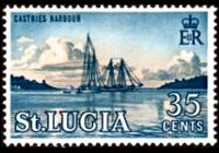 Saint Lucia 1964 - set Queen Elisabeth II and landscapes: 35 c