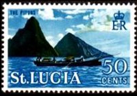 Saint Lucia 1964 - set Queen Elisabeth II and landscapes: 50 c