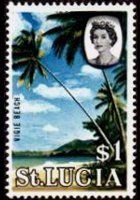Saint Lucia 1964 - set Queen Elisabeth II and landscapes: 1 $