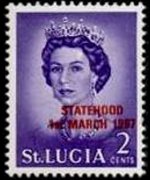 Saint Lucia 1967 - set Queen Elisabeth II and landscapes - overprinted: 2 c