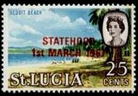 Saint Lucia 1967 - set Queen Elisabeth II and landscapes - overprinted: 25 c